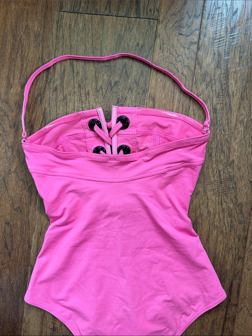 Eres Nikko Mila Lace-Up Bandeau Bathing Suit BRIGHT PINK Great Condition - Picture 9 of 16